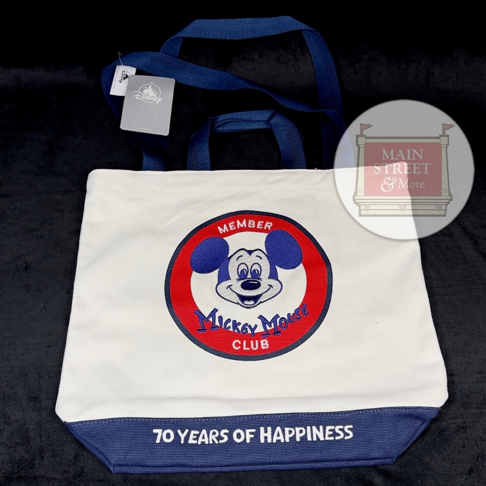 Disney Parks 2025 Mickey Mouse Member Club Canvas Tote 70 Years Of Happiness NEW
